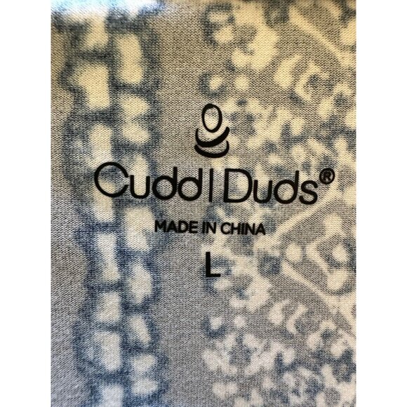 Cuddl Duds Sz Large Maxi Dress Navy‎ Print Short Sleeve - Picture 8 of 9